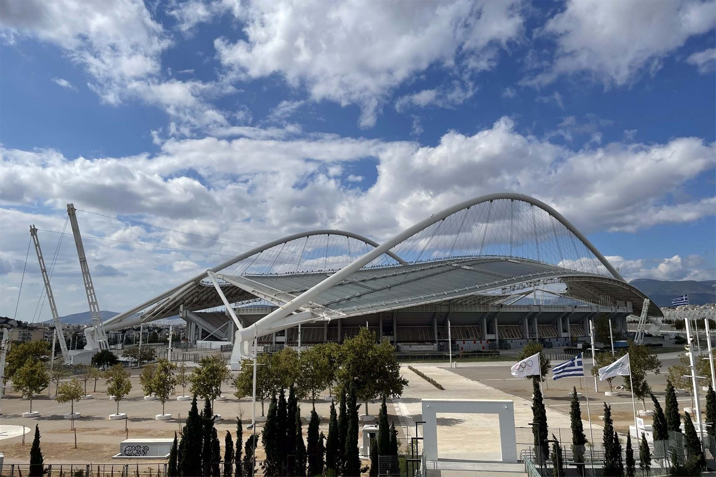 The Olympic Stadium as seen from the exhibition venue