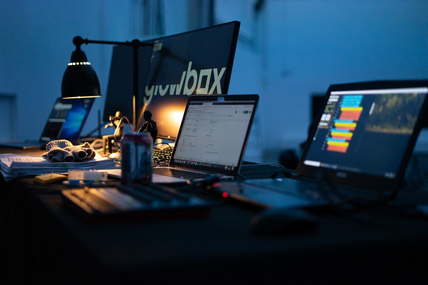 Production table at the event