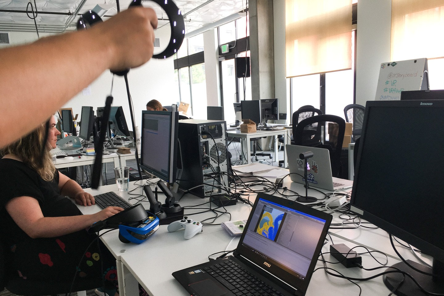 behind the scenes - testing the VR controllers